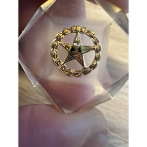 Vintage Masonic Order of Easter Star Transparent Pendant